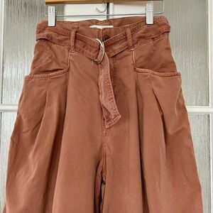 🤎 Zara Rusty Pink Pleated Baggy Pants with Belt